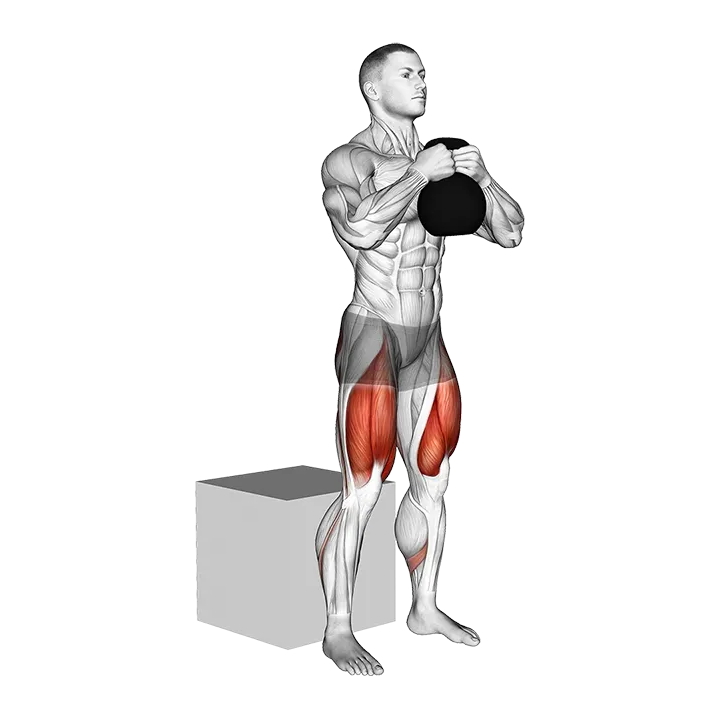 Kettlebell Box Squat exercise animation (Male)