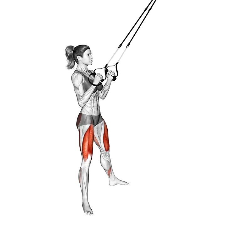 Suspension Sumo Squat exercise animation (Female)
