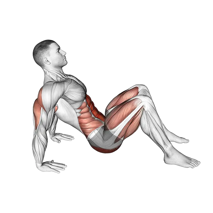 Crab Pose exercise animation (Male)