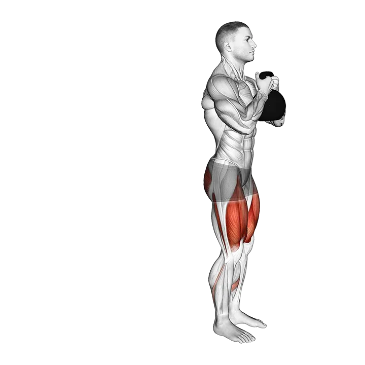 Kettlebell Rear Lunge exercise animation (Male)