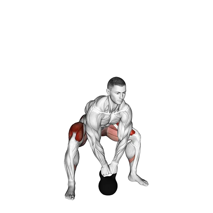 Kettlebell Sumo Squat (VERSION 2) exercise animation (Male)