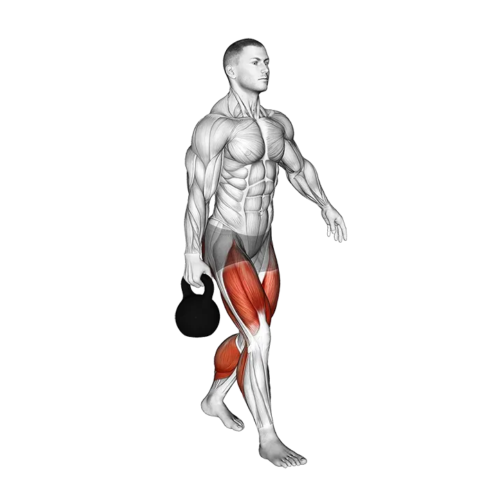Kettlebell Unilateral Farmers Walk exercise animation (Male)