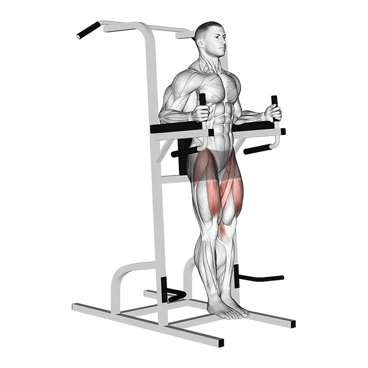Captains Chair Leg Raise exercise animation (Male)