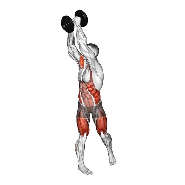 Dumbbell Wood Chop Squat exercise animation (Male)