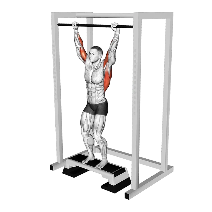 Hangback Bar Stretch exercise animation (Male)