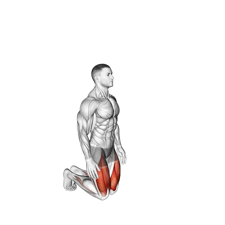 Bodyweight Kneeling Hold to Stand exercise animation (Male)