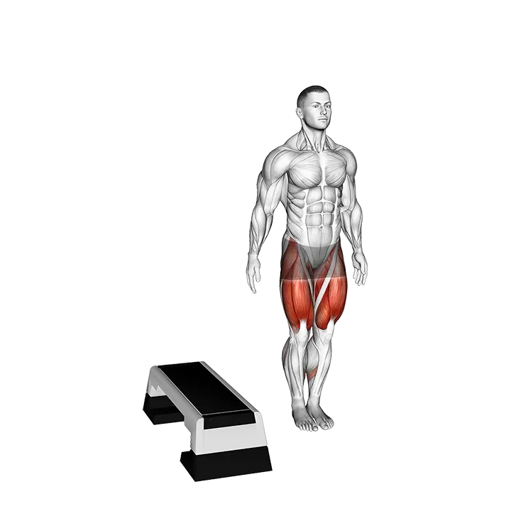 Lateral Step-up with Knee Drive exercise animation (Male)