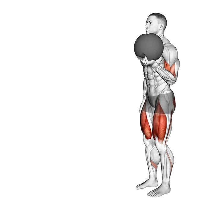 Medicine Ball Lunge with Biceps Curl exercise animation (Male)