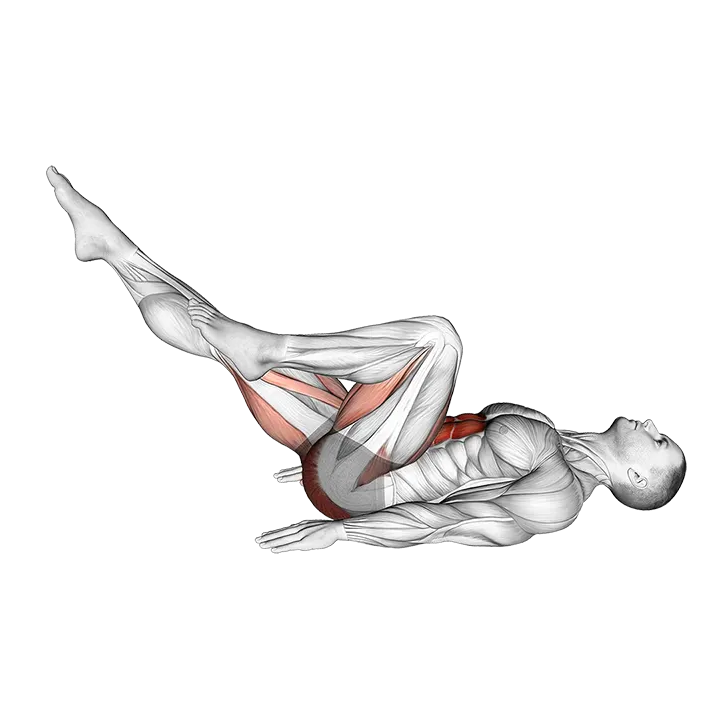 Lying Bicycle Crunch exercise animation (Male)