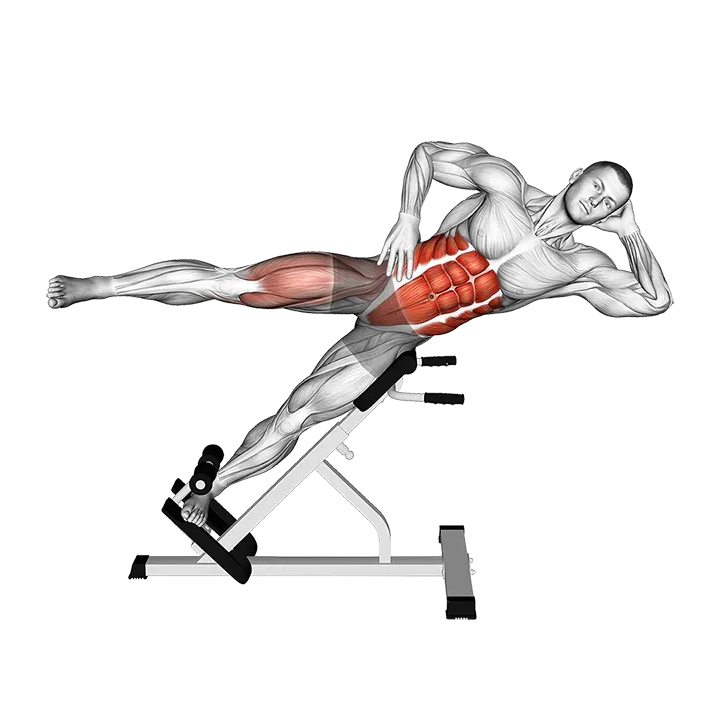 45 degree Bycicle Twisting Crunch exercise animation (Male)