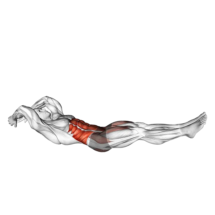 Lying Tuck Crunch exercise animation (Male)