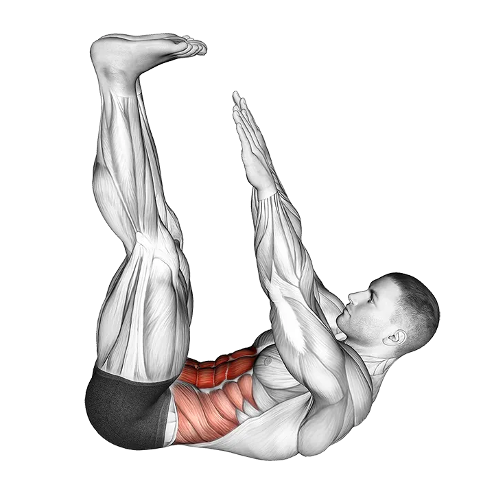 Lying Toe Touch exercise animation (Male)