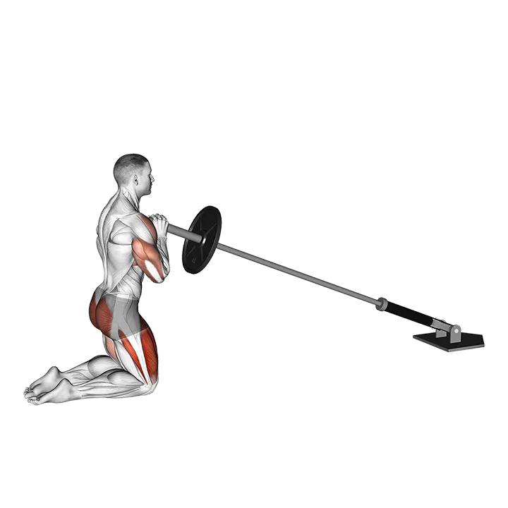 Landmine Kneeling Thruster Press exercise animation (Male)