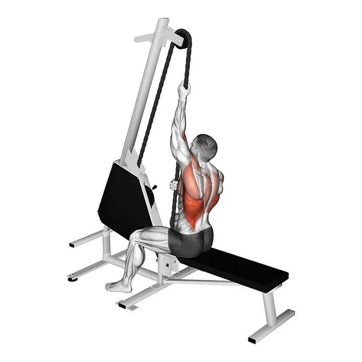 Lever VMX Multy Mode Rope Lat Pulldown exercise animation (Male)