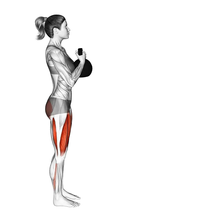 Kettlebell Forward Lunge (VERSION 2) exercise animation (Female)