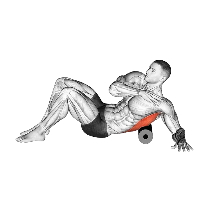 Roll Lower Back (Side) Lying on Floor exercise animation (Male)