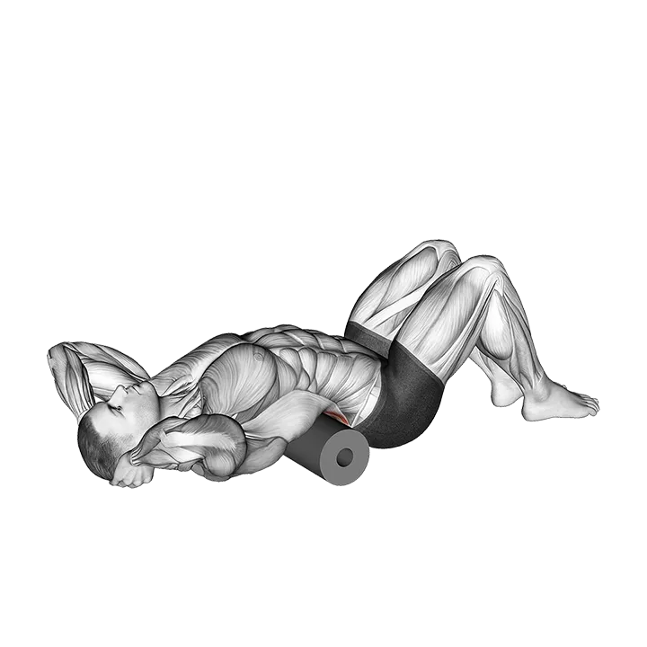 Roll Thoracic Spine Lying on Floor exercise animation (Male)