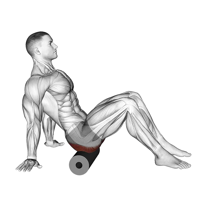 Roll Glutes Sitting on Floor exercise animation (Male)