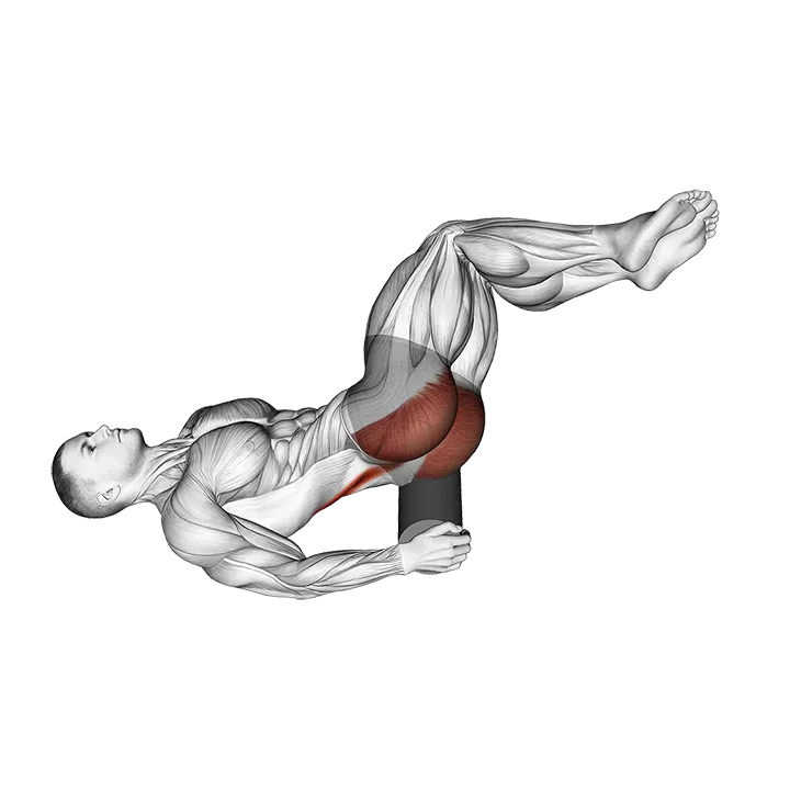 Roll Glute Twist Lying on Floor exercise animation (Male)
