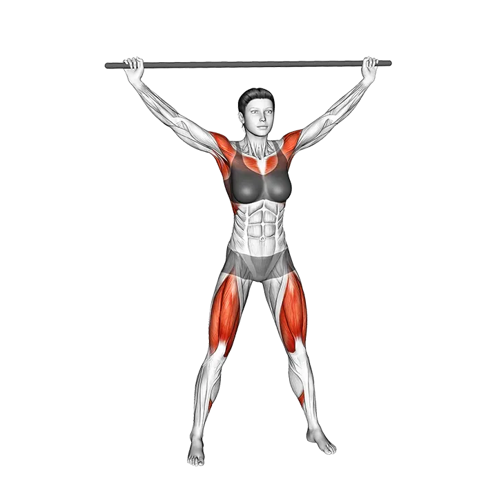 Stick Shoulders Stretch exercise animation (Weiblich)