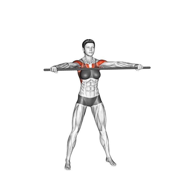 Stick Pass Around Stretch exercise animation (Weiblich)