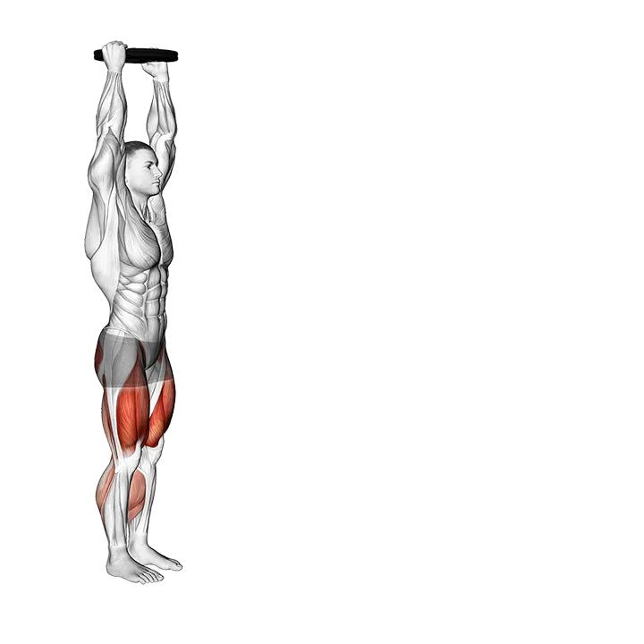 Weighted Plate Overhead March exercise animation (Male)