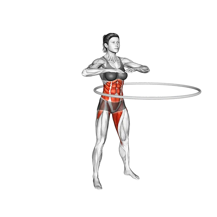 Hip Circle with Hula Hoop exercise animation (Male)