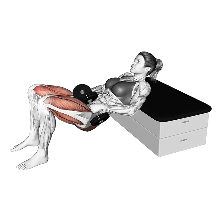 Dumbbell KAS Glute Bridge exercise animation (Female)