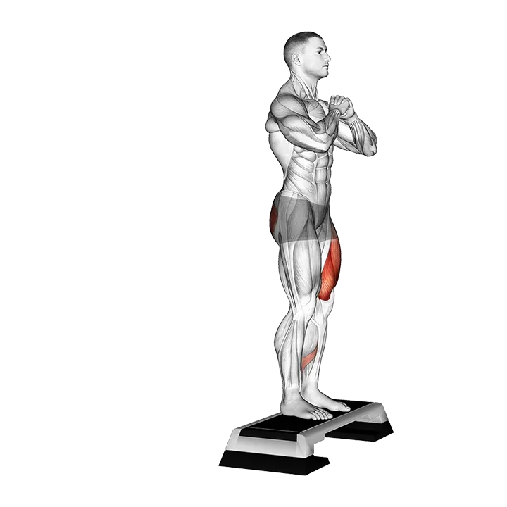Rear Shift Lunge from Deficit exercise animation (Male)