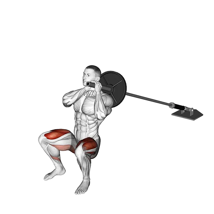 Landmine Hack Squat exercise animation (Male)
