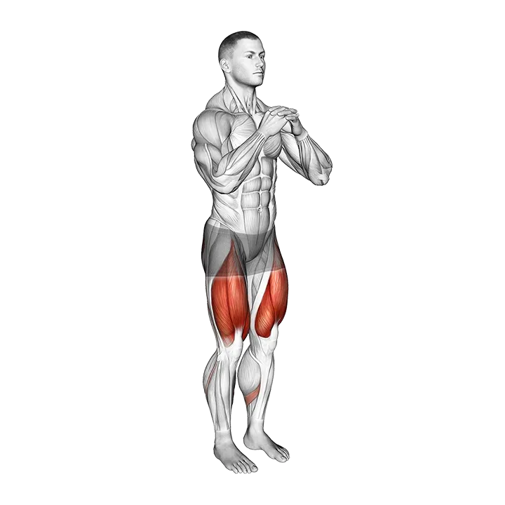 Bodyweight Narrow Stance Squat exercise animation (Male)