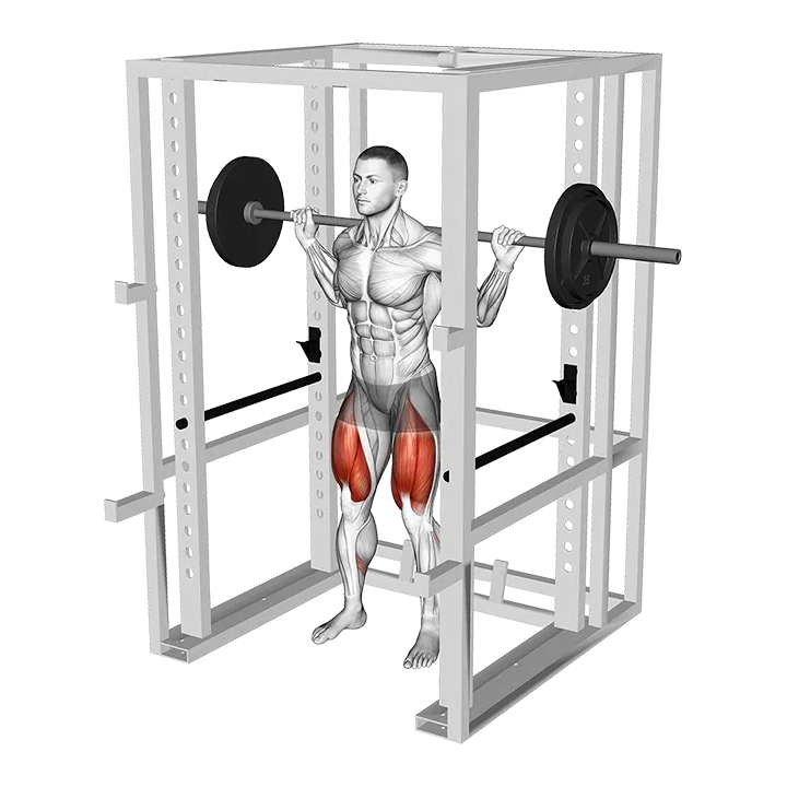 Barbell Anderson Squat exercise animation (Male)