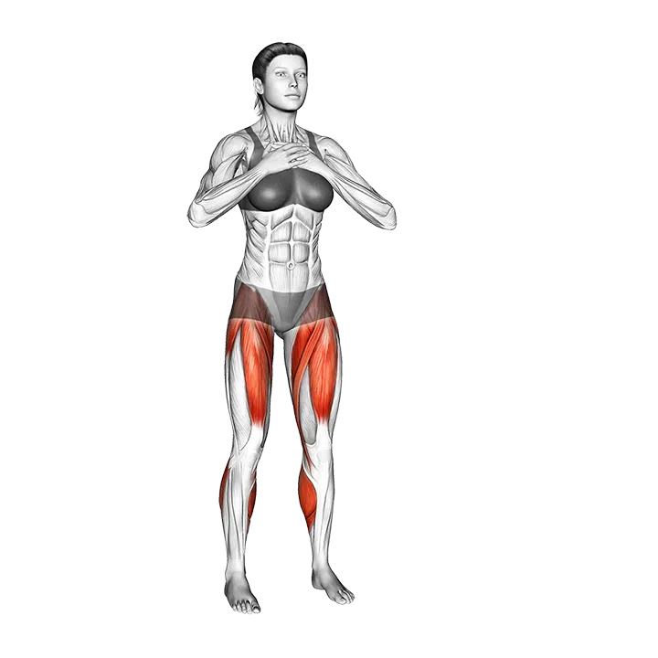 Crossed Arms Front Leg Kick exercise animation (Female)