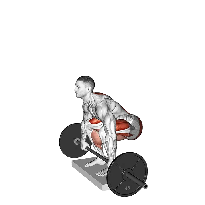 Barbell Deadlift from Deficit exercise animation (Male)