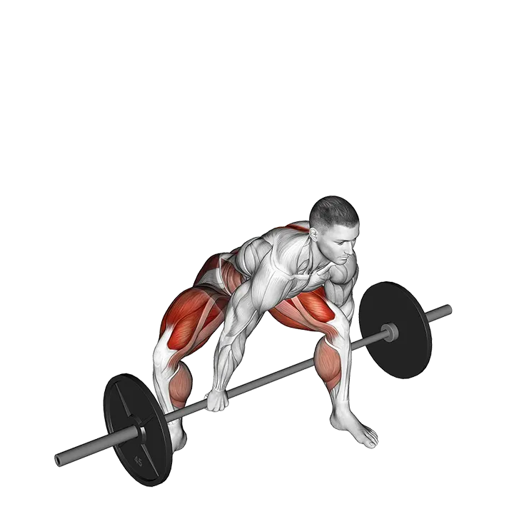 Barbell Jefferson Deadlift exercise animation (Male)