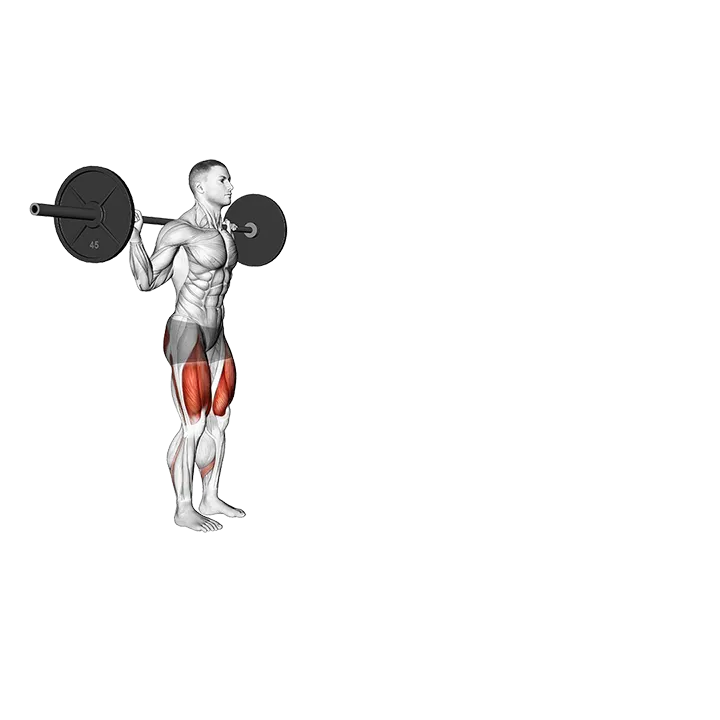 Barbell Walking Lunge exercise animation (Male)