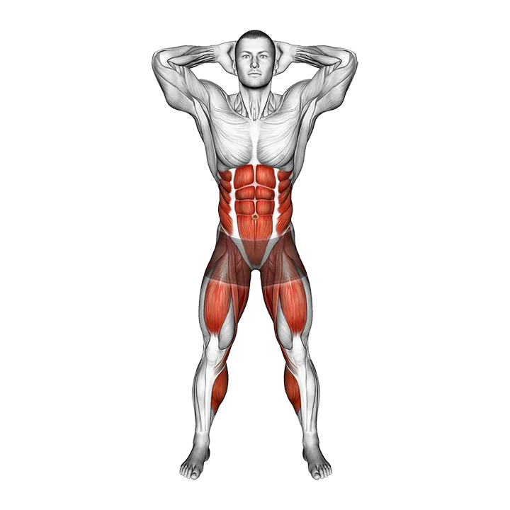 Cross Standing Crunch exercise animation (Male)