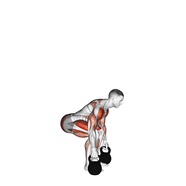 Kettlebell Clean and Press exercise animation (Male)