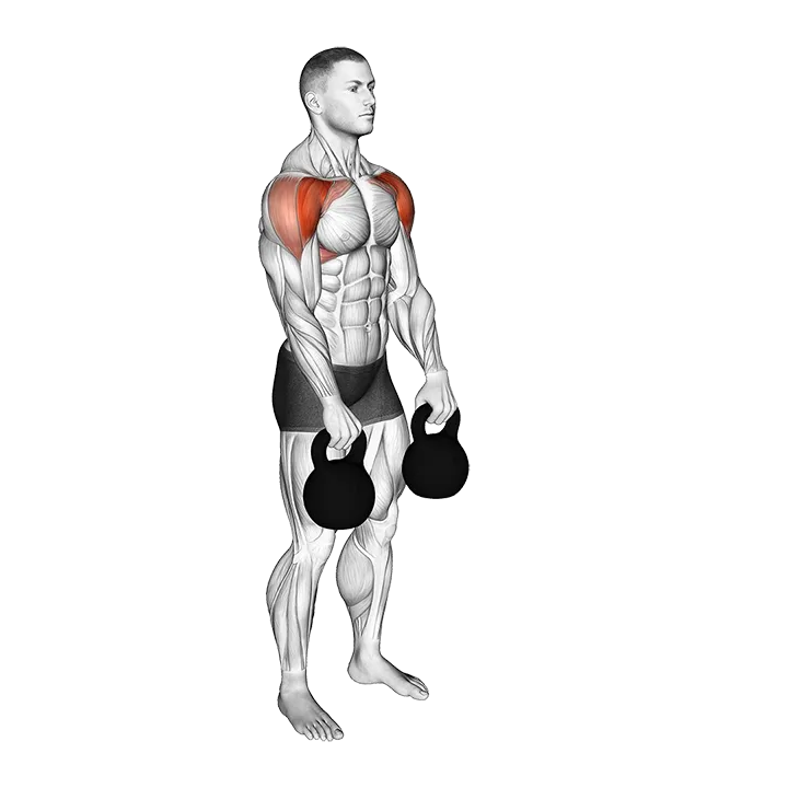 Kettlebell Front Raise exercise animation (Male)