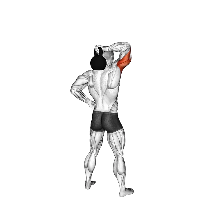 Kettlebell Standing One Arm Extension exercise animation (Male)
