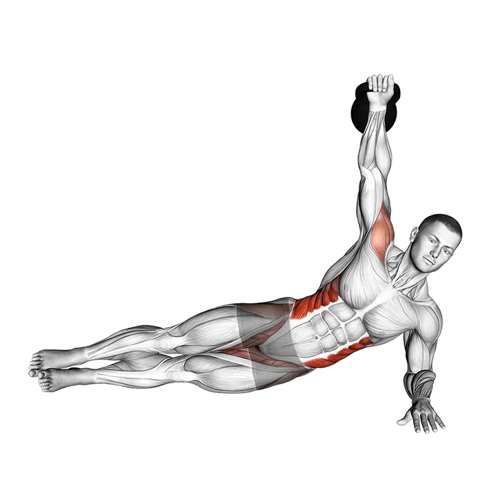 Kettlebell Side Plank exercise animation (Male)