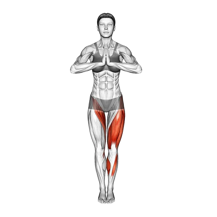Standing Figure Four Pose exercise animation (Female)