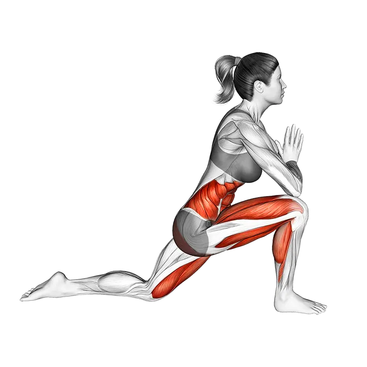 Twisted Leg Lunge Pose exercise animation (Female)