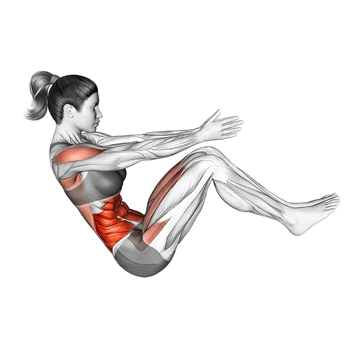 Russian Twist Chop exercise animation (Female)