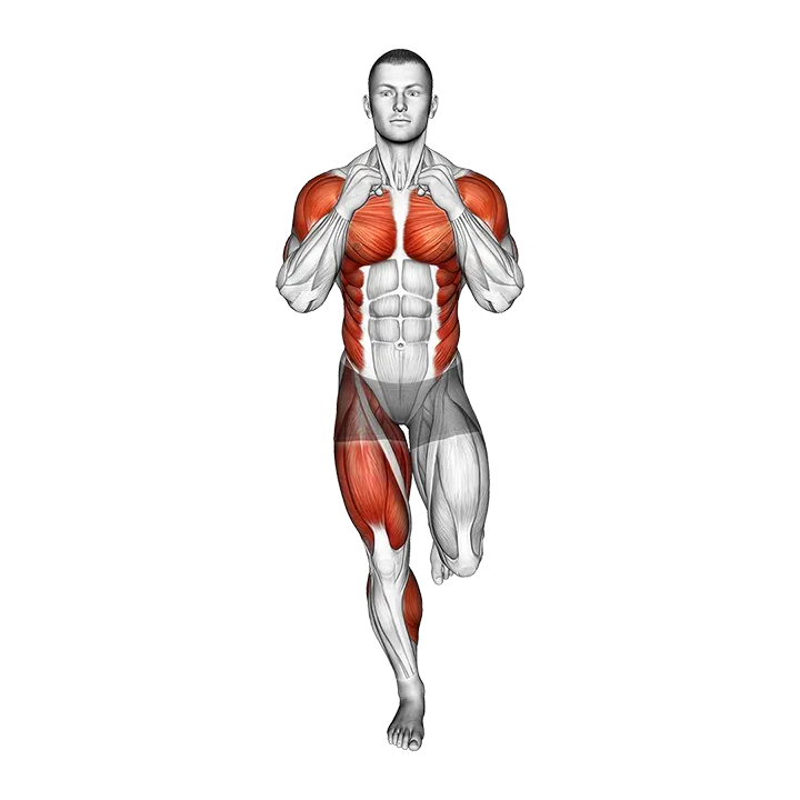 Single Leg Balance Cross Punch exercise animation (Male)
