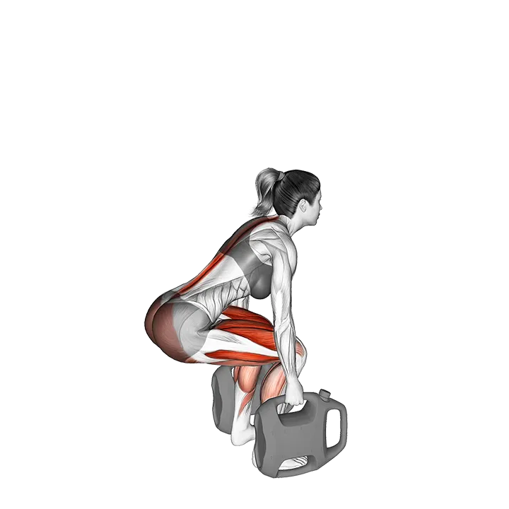 Bottle Weighted Deadlift exercise animation (Female)