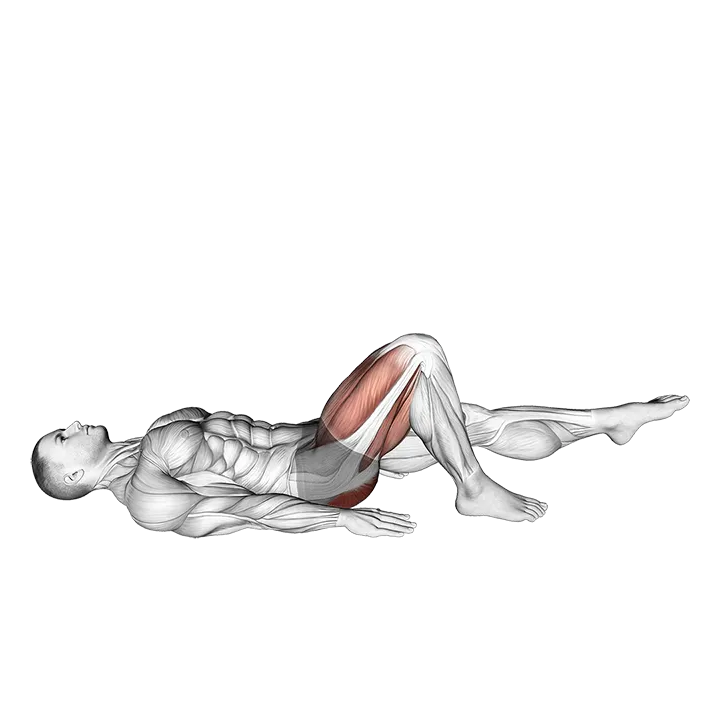 Single Leg Bridge with Outstretched Leg (left) exercise animation (Male)