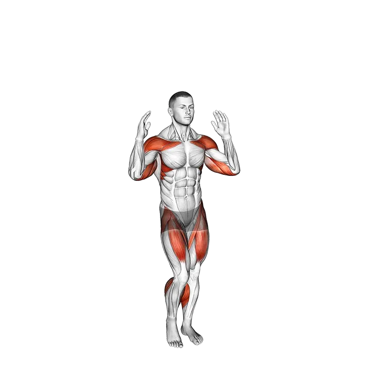 Arm Raise Step in Place exercise animation (Male)