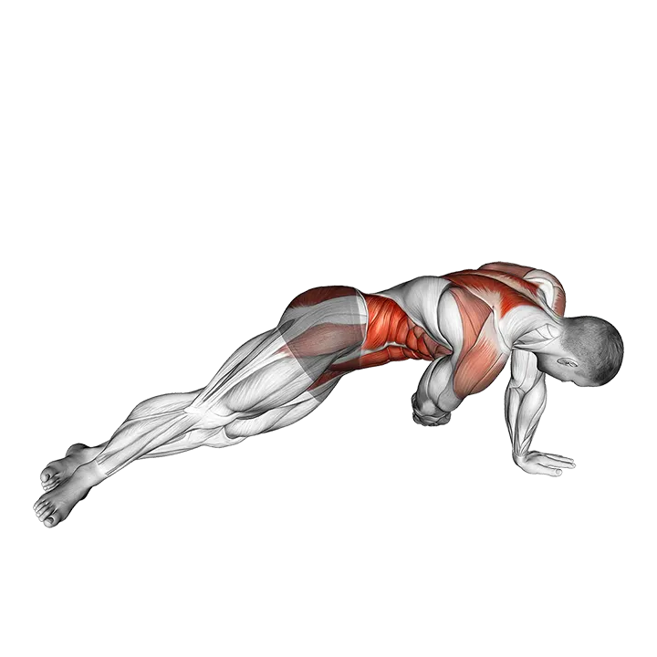 Side Plank Pull exercise animation (Male)