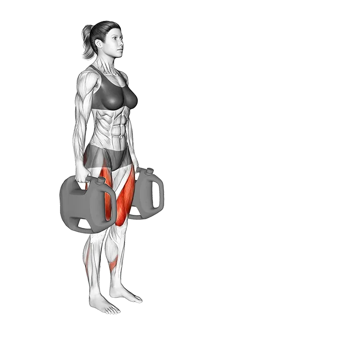 Bottle Weighted Forward Lunge exercise animation (Female)